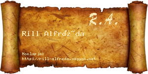 Rill Alfréda névjegykártya